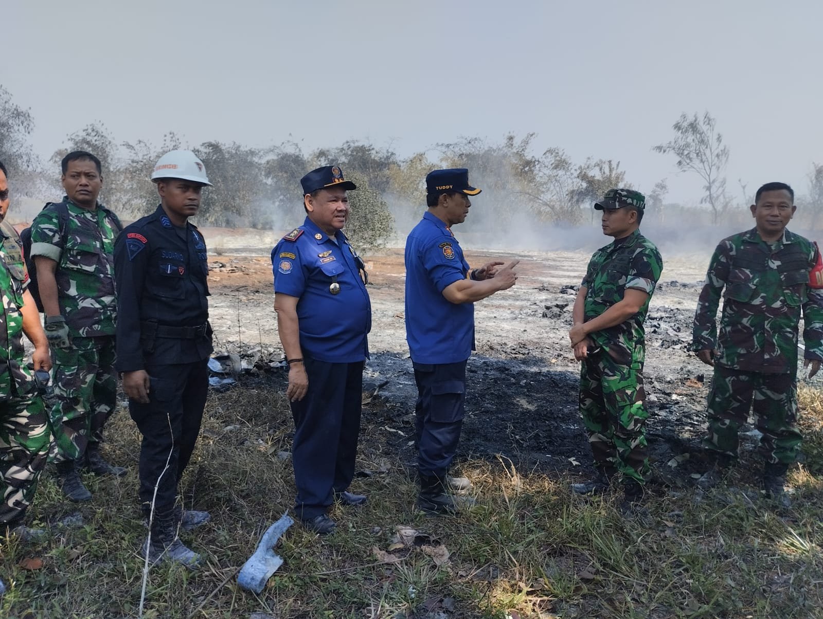 Dandim 0619 Tinjau paska Kebakaran Kebun Bambu Dekat Pemukiman