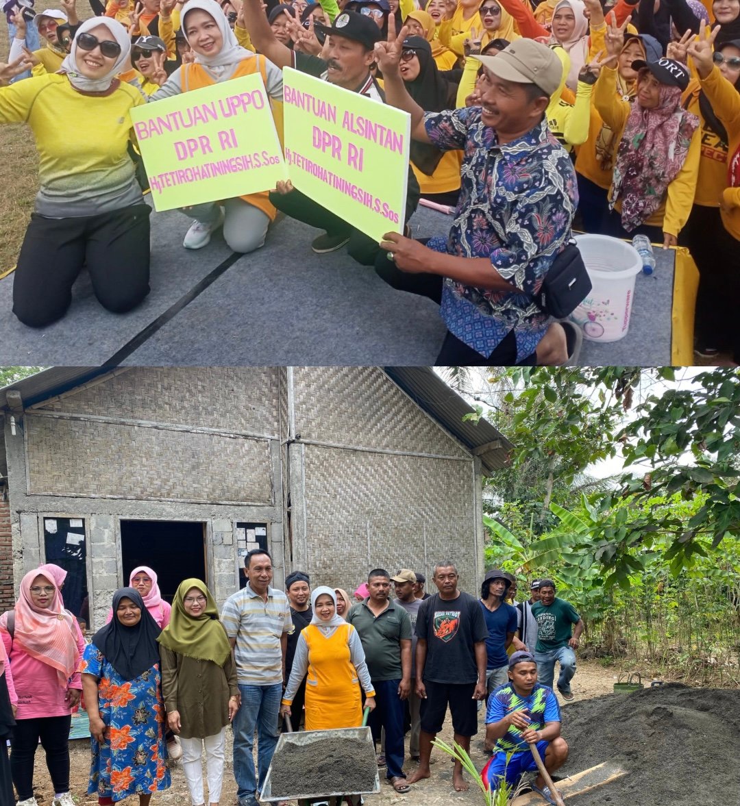 Gebyar Senam Masal Bersama Senator Partai Golkar di Lapang Kaliwungu dan Salurkan Bantuan